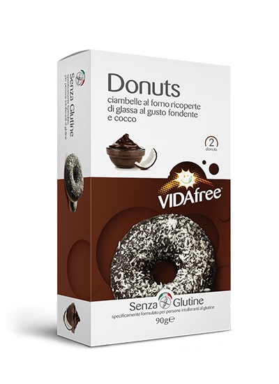 DONUTS GUSTO COCCO CON GLASSA FONDENTE 90 G - Farmastop