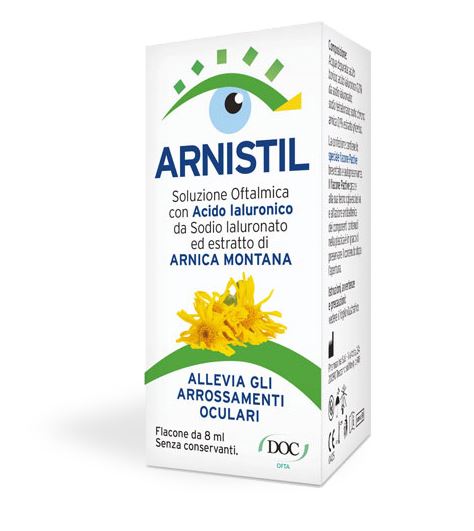 ARNISTIL SOLUZIONE OFTALMICA ACIDO IALURONICO 0,2% + ESTRATTO DI ARNICA MONTANA 0,1% FLACONE 8 ML - Farmastop