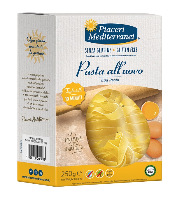 PIACERI MEDITERRANEI TAGLIATELLE UOVO 250 G - Farmastop
