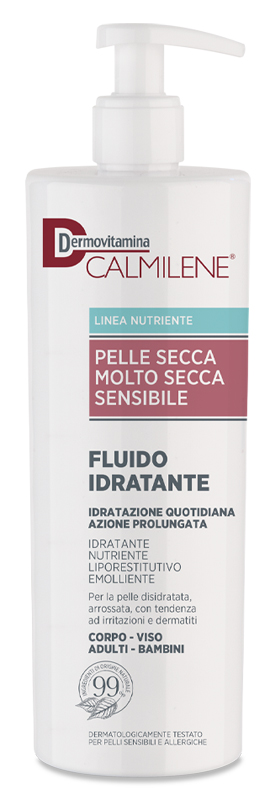 DERMOVITAMINA CALMILENE FLUIDO IDRATANTE PER PELLE SECCA, MOLTO SECCA E SENSIBILE 500 ML - Farmastop