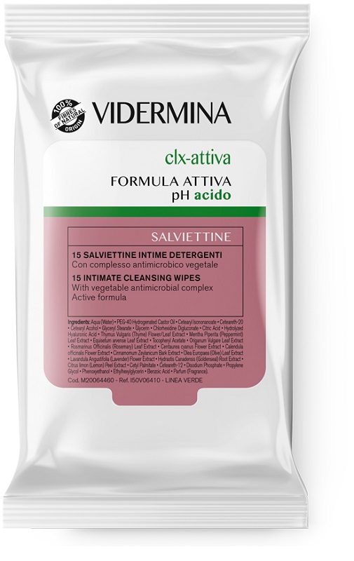 VIDERMINA CLX ATTIVA 15 SALVIETTE INTIME DETERGENTI - Farmastop