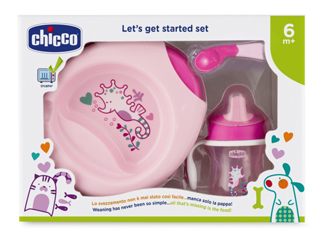 CHICCO SET PAPPA 6M+ ROSA CON CUCCHIAIO ROSA - Farmastop