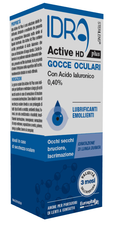 GOCCE OCULARI STERILENS IDRA ACTIVE HD PLUS 10 ML CON ACIDO IALURONICO 0,40% - Farmastop