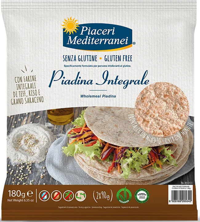 PIACERI MEDIT PIADINA INTEGRALE 180 G - Farmastop