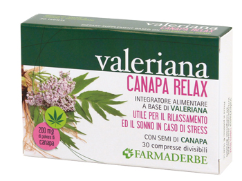 VALERIANA CANAPA RELAX 30 COMPRESSE DIVISIBILI - Farmastop