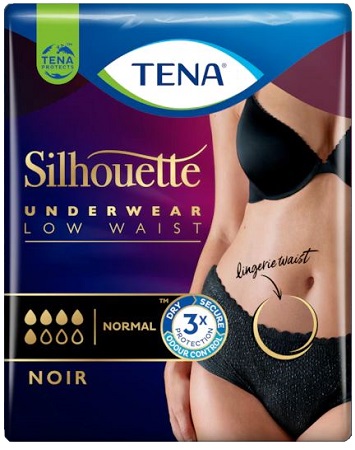 TENA SILHOUETTE NOIR M 10 PEZZI - Farmastop
