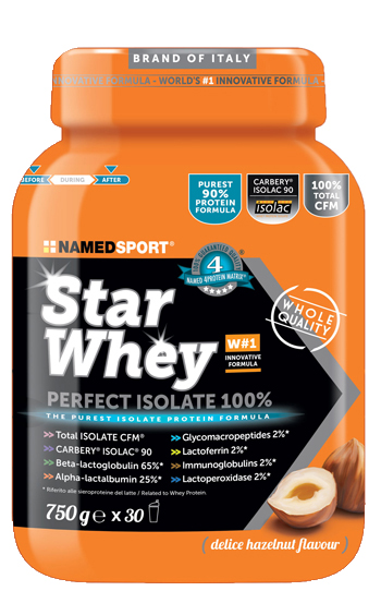 STAR WHEY PERFECT ISOLATE 100% DELICE HAZELNUT 750 G - Farmastop