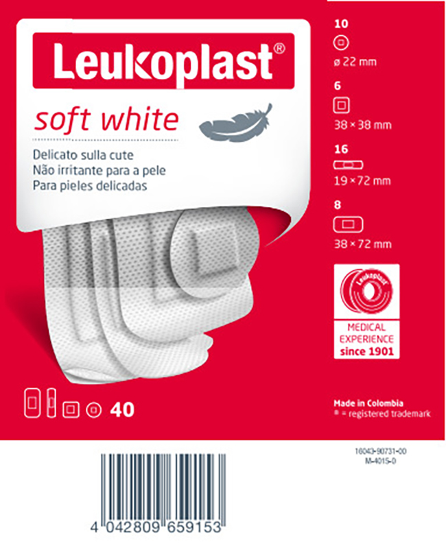 LEUKOPLAST SOFT WHITE 40 PEZZI ASSORTITI - Farmastop