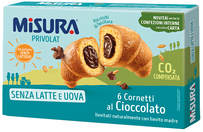 MISURA CORNETTI PRIVOLAT CIOCCOLATO SENZA LATTE E SENZA UOVA 290 G - Farmastop