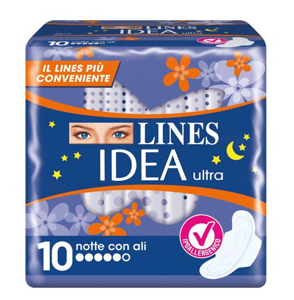 IDEA ULTRA ASSORBENTE NOTTE CON ALI 10 PEZZI - Farmastop