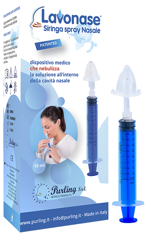LAVONASE SIRINGA SPRAY NASALE NON STERILE 10 ML LUER-LOCK CON CAPPUCCIO + UGELLO NASALE CON RACCORDO LUER-LOCK + PERFORATORE CON VALVOLA NON RITORNO CON TAPPO - Farmastop