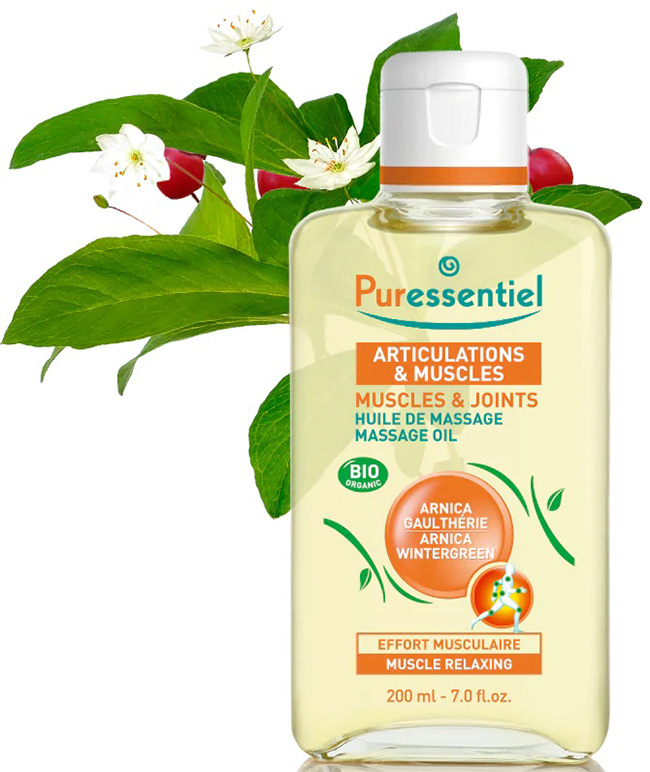 PURESSENTIEL OLIO DA MASSAGGIO SFORZO MUSCOLARE BIO 200 ML - Farmastop