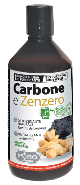 PURO BIO BAGNOSCHIUMA CARBONE E ZENZERO 500 ML - Farmastop