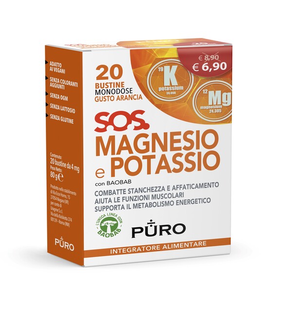 PURO MAGNESIO POTASSIO E BAOBAB 20 BUSTINE 4 G - Farmastop
