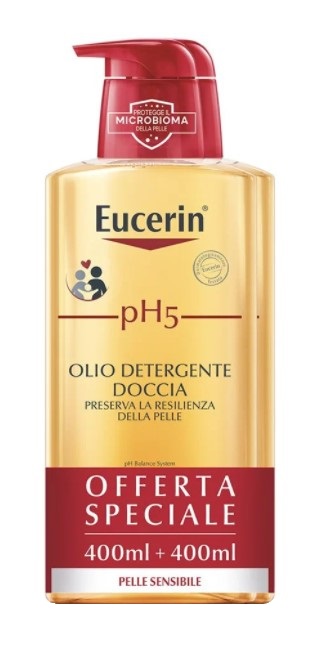EUCERIN BIPACCO PH5 OLIO DETERGENTE 400 ML + 400 ML - Farmastop