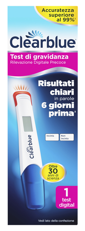 CLEARBLUE TEST GRAVIDANZA RILEVAZIONE PRECOCE DIGITALE 1 PEZZO - Farmastop