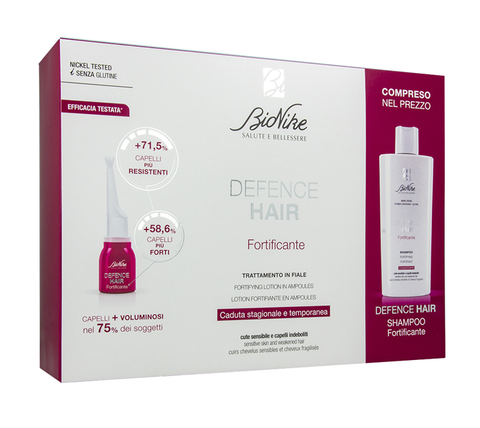 DEFENCE HAIR BIPACK RIDENSIFICANTE 21 FIALE 6 ML + SHAMPOO 200 ML - Farmastop