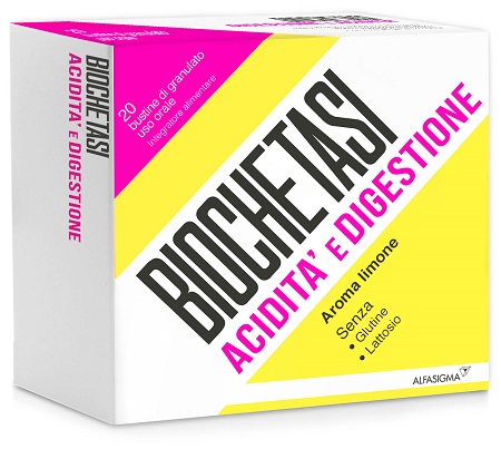 BIOCHETASI ACIDITA' E DIGESTIONE 20 BUSTE GRANULATO AROMA LIMONE - Farmastop