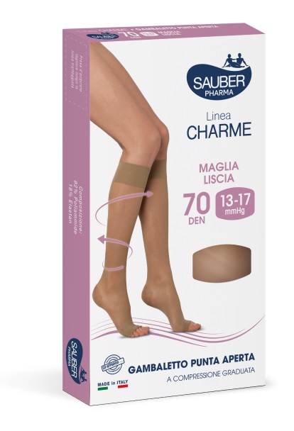 SAUBER GAMBALETTO OPEN TOE 70 DENARI MAGLIA LISCIA MEDIO TAGLIA 2 - Farmastop