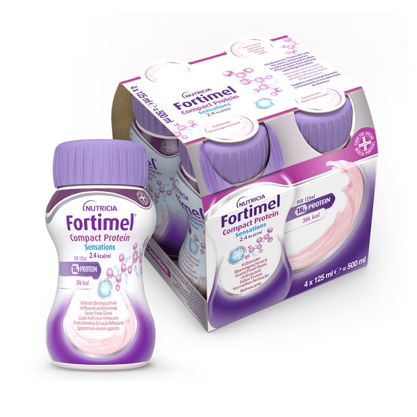 NUTRICIA FORTIMEL COMPACT PROTEIN GUSTO FRUTTI ROSSI RINFRESCANTI 4 BOTTIGLIE DA 125 ML - Farmastop