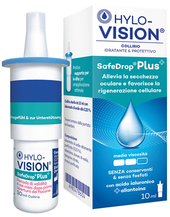 HYLOVISION SAFE DROP PLUS COLLIRIO IDRATANTE E PROTETTIVO 10 ML - Farmastop