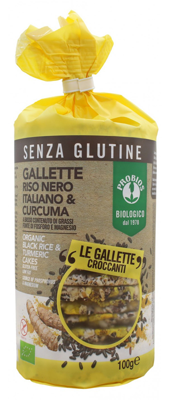 PROBIOS GALLETTE RISO NERO/CURCUMA 100 G - Farmastop