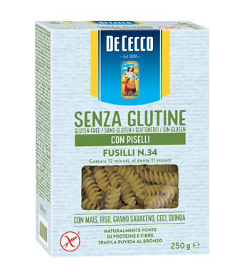 DE CECCO FUSILLI N34 CON PISELLI 250 G - Farmastop