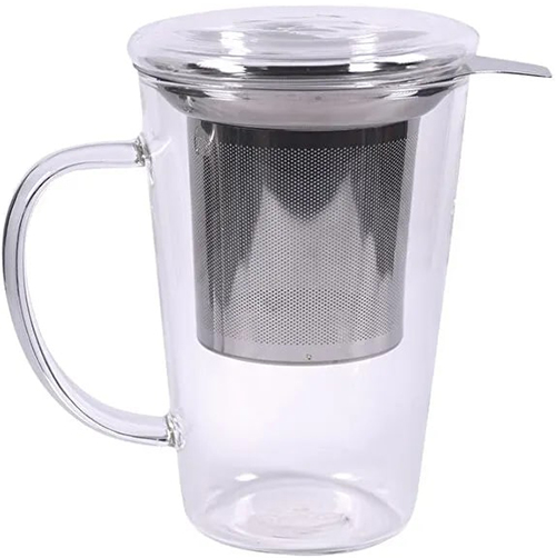 NEAVITA INFUSIERA IN VETRO CON FILTRO IN ACCIAIO DA 400 ML - Farmastop
