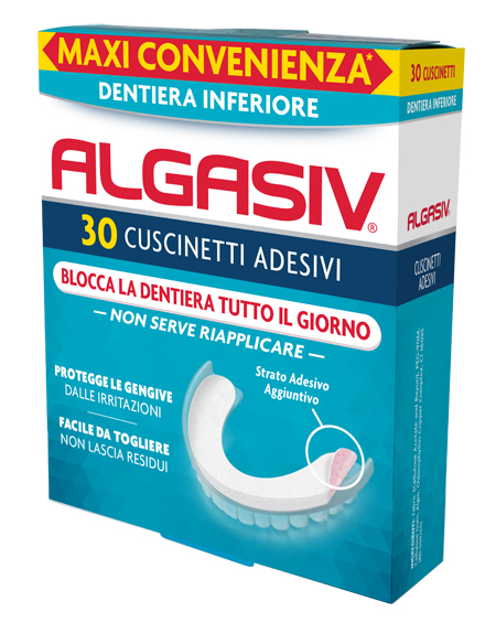 ALGASIV ADESIVO PER PROTESI DENTARIA INFERIORE 30 PEZZI - Farmastop