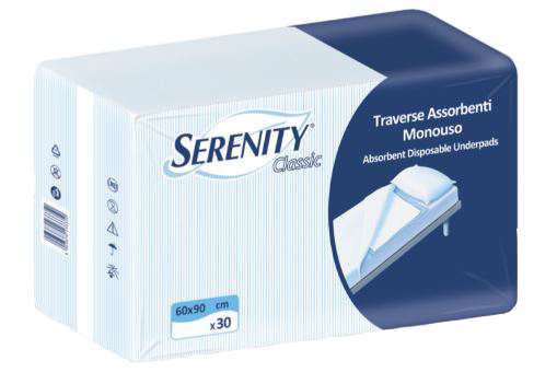 TRAVERSA SALVAMATERASSO PER INCONTINENZA SERENITY RELAX 60X90 CM 30 PEZZI - Farmastop
