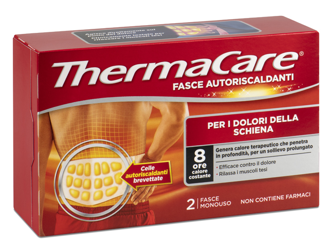 FASCIA AUTORISCALDANTE A CALORE TERAPEUTICO THERMACARE SCHIENA 2 PEZZI - Farmastop