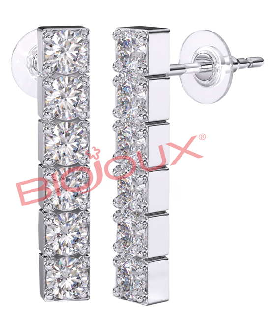 ORECCHINI IN-LINE ZIRCONS 18MM - Farmastop