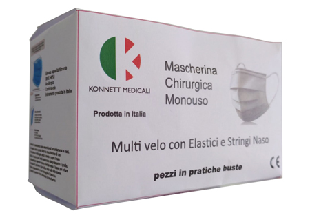 MASCHERINA CHIRURGICA MK 00F TIPO IIR 3 STRATI SMS 50 PEZZI - Farmastop