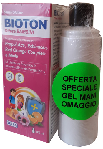BIOTON DIFESA BAMBINI SCIROPPO 120 ML + CETILSAN GEL ALOE IGIENIZZANTE 100 ML OMAGGIO - Farmastop