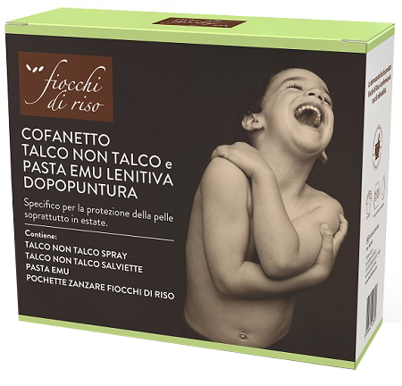FIOCCHI DI RISO COFANETTO ZANZARE TALCO + PASTA EMU + TALCO NON TALCO SALVIETTE - Farmastop