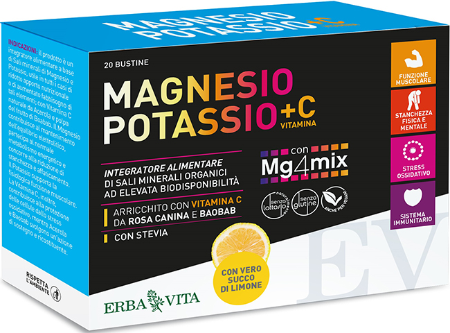 MAGNESIO E POTASSIO +VIT C LIMONE 20 BUSTINE - Farmastop