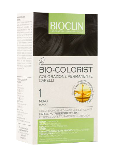 BIOCLIN BIO COLOR FAST&PERFECTION 1,0 NERO CREMA COLORANTE 60 ML + RIVELATORE IN CREMA 60 ML + BIO COLOR SHAMPOO 10 ML + BIO COLOR MASCHERA 10 ML - Farmastop