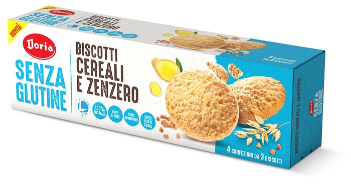 DORIA BISCOTTI CEREALI-ZENZERO 4X37,5 G - Farmastop