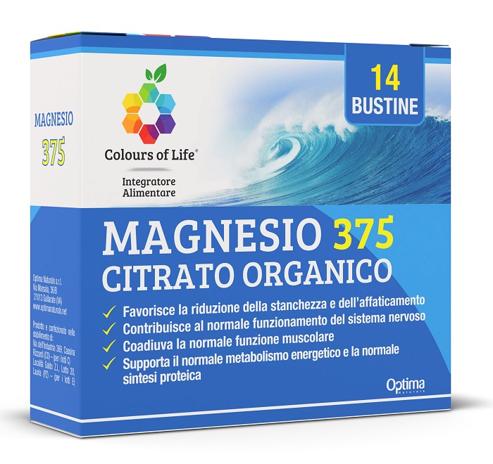 COLOURS OF LIFE MAGNESIO 375 CITRATO ORGANICO 14 BUSTINE DA 4 G - Farmastop