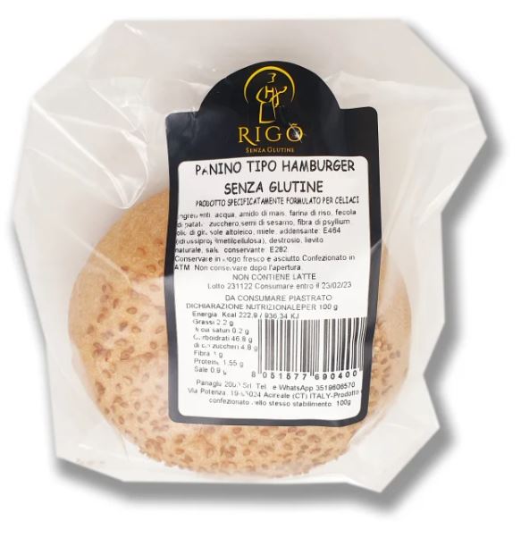 RIGO' PANINO HAMBURGER 100 G - Farmastop