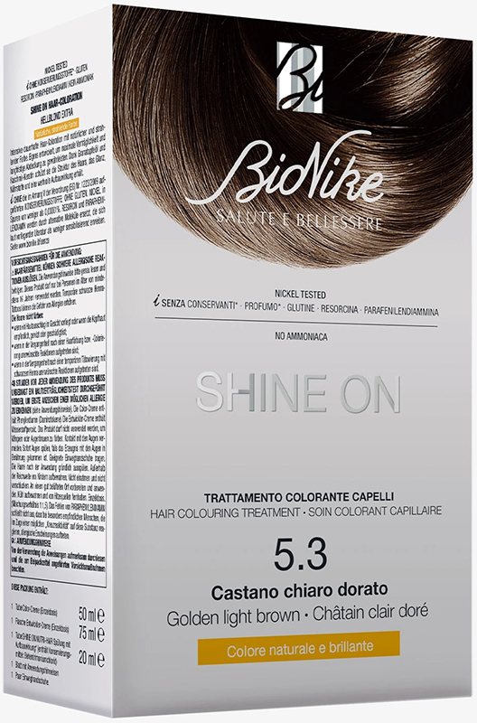 SHINE ON CASTANO CHIARO DORATO 5,3 FLACONE 75 ML + TUBO 50 ML - Farmastop