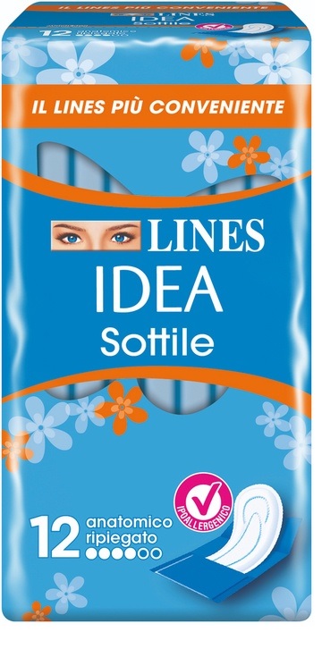 LINES IDEA SOTTILI RIPIEGATI ANATOMICI 12 PEZZI - Farmastop