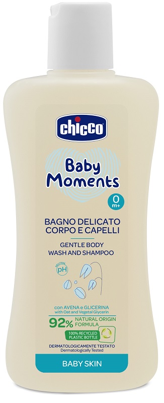 CHICCO BABY MOMENTS BAGNO SHAMPOO DELICATE 200 ML - Farmastop
