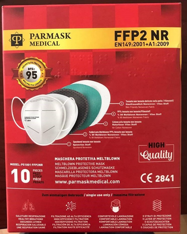 MASCHERINA FFP2 PS1001 BIANCO 10 PEZZI - Farmastop