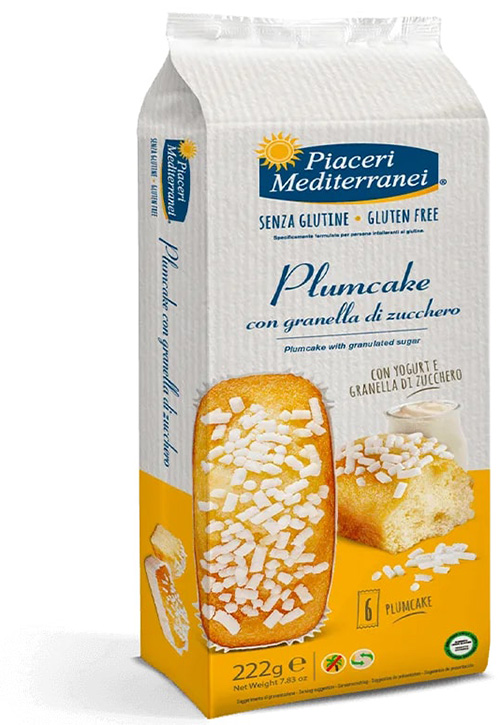 PIACERI MEDITERRANEI PLUMCAKE GRANELLA ZUCCHERO 6 PEZZI 37 G - Farmastop