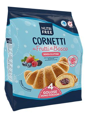 NUTRIFREE CORNETTI AI FRUTTI DI BOSCO 4 PEZZI DA 60 G - Farmastop