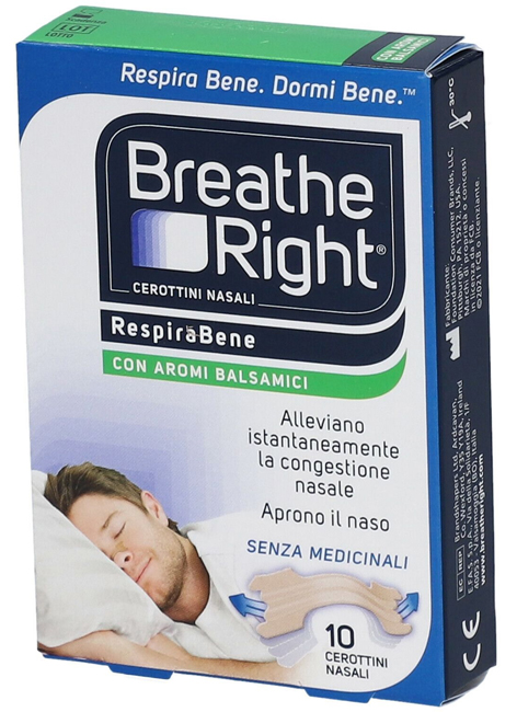 CEROTTI NASALI BREATHE RIGHT BALSAMICI 10 PEZZI - Farmastop