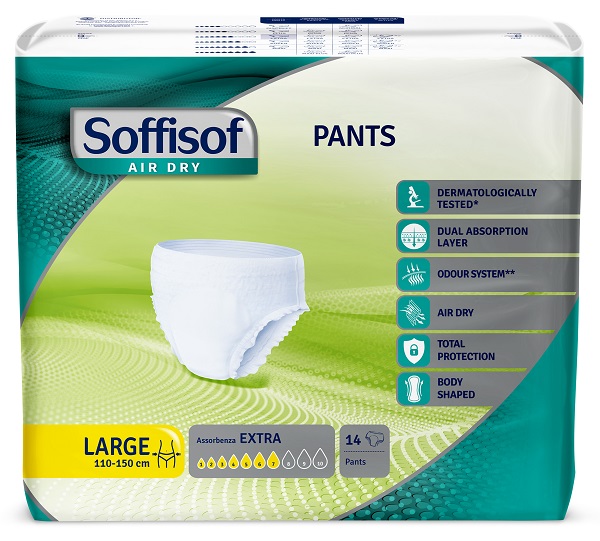 PANNOLONE SOFFISOF AIR DRY PANTS EXTRA L 14 PEZZI - Farmastop