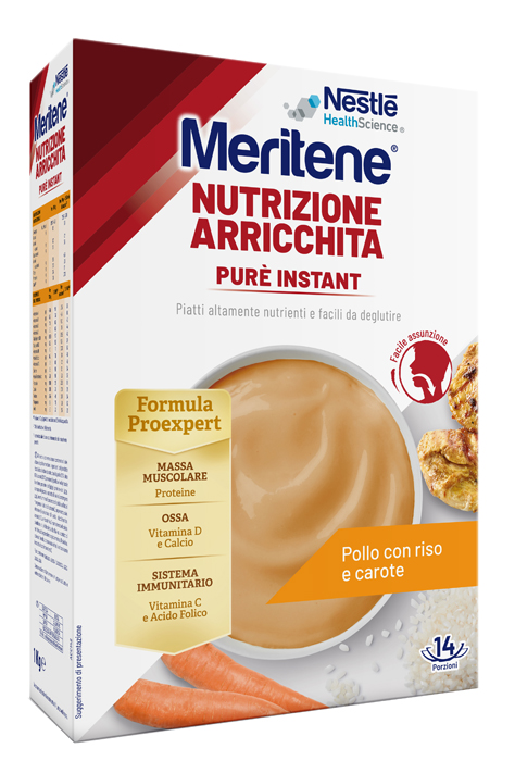 MERITENE PURE' INSTANT POLLO CON RISO E CAROTE 1 KG - Farmastop