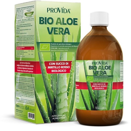 PROVIDA BIO ALOE VERA CON SUCCO DI MIRTILLO ROSSO BIOLOGICO 500 ML - Farmastop
